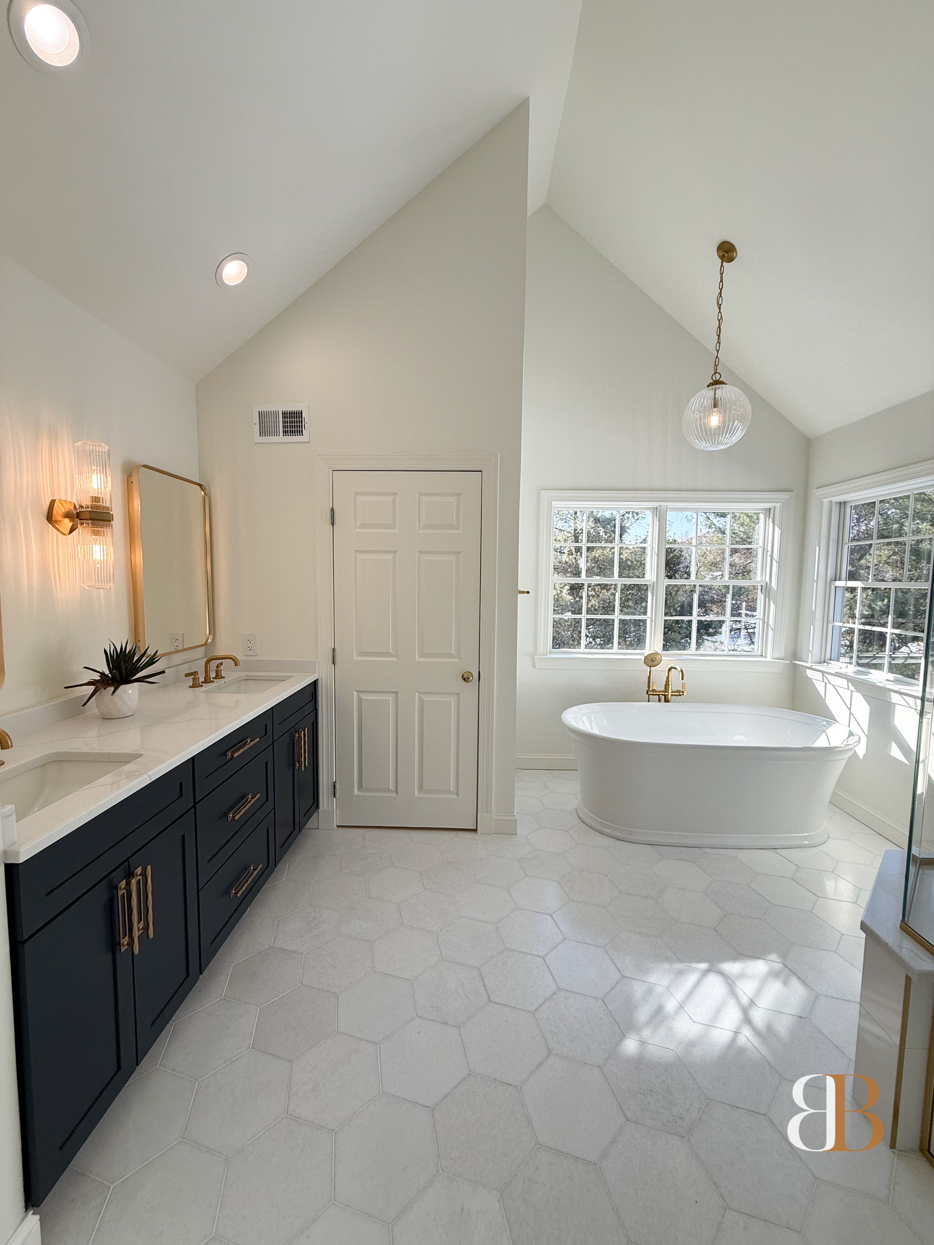 Bathroom — hexagon stone spa, Pennsylvania
